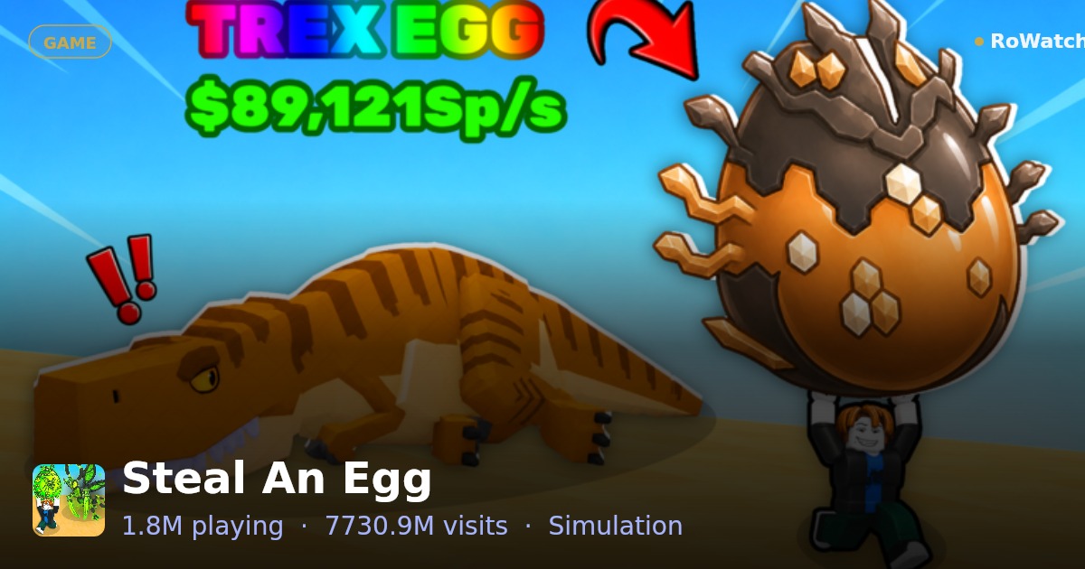 Steal An Egg Player Count & Live Stats — RoWatcher