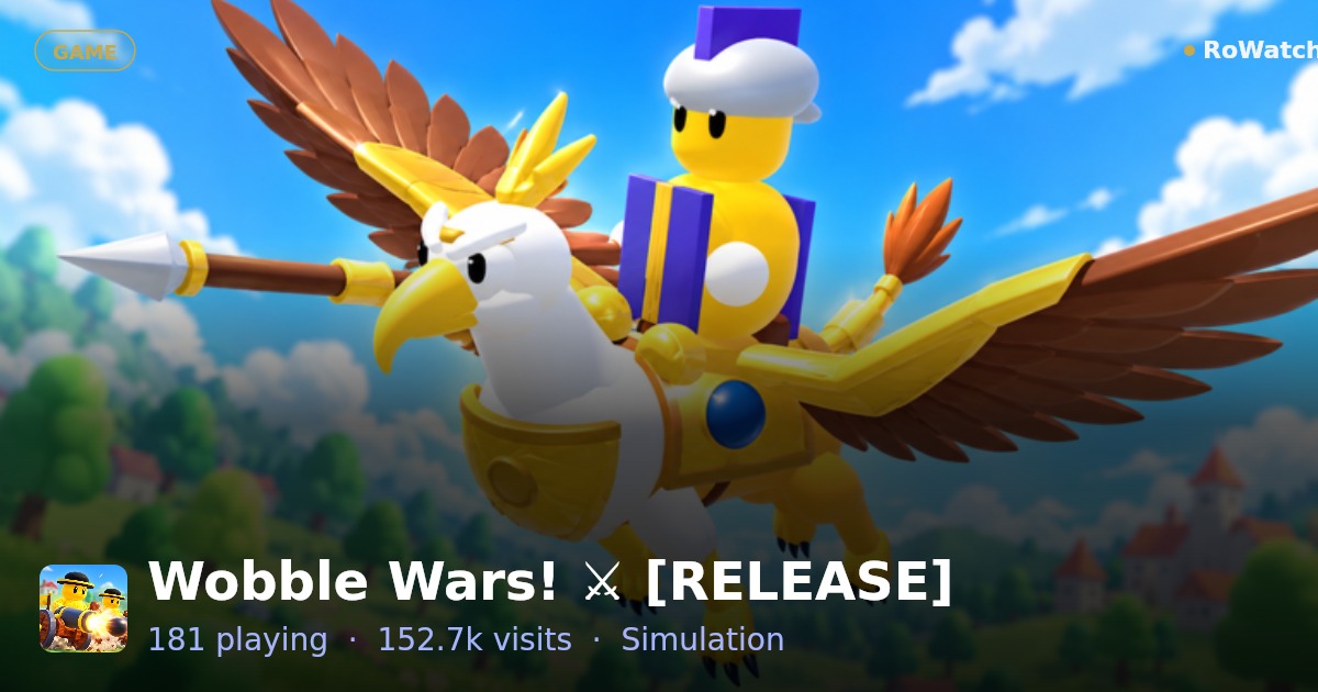 Wobble Wars! ⚔️ [RELEASE] Player Count & Live Stats — RoWatcher