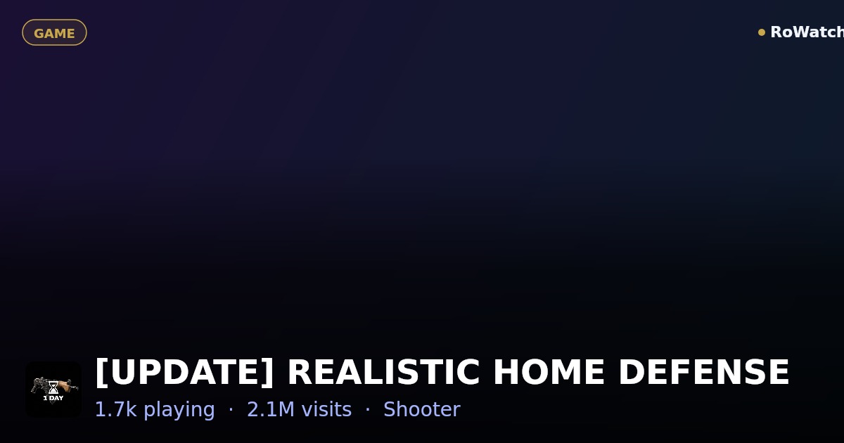 [UPDATE] REALISTIC HOME DEFENSE Player Count & Live Stats — RoWatcher