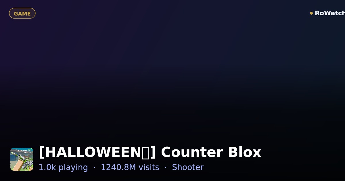 [HALLOWEEN🎃] Counter Blox Player Count & Live Stats — RoWatcher