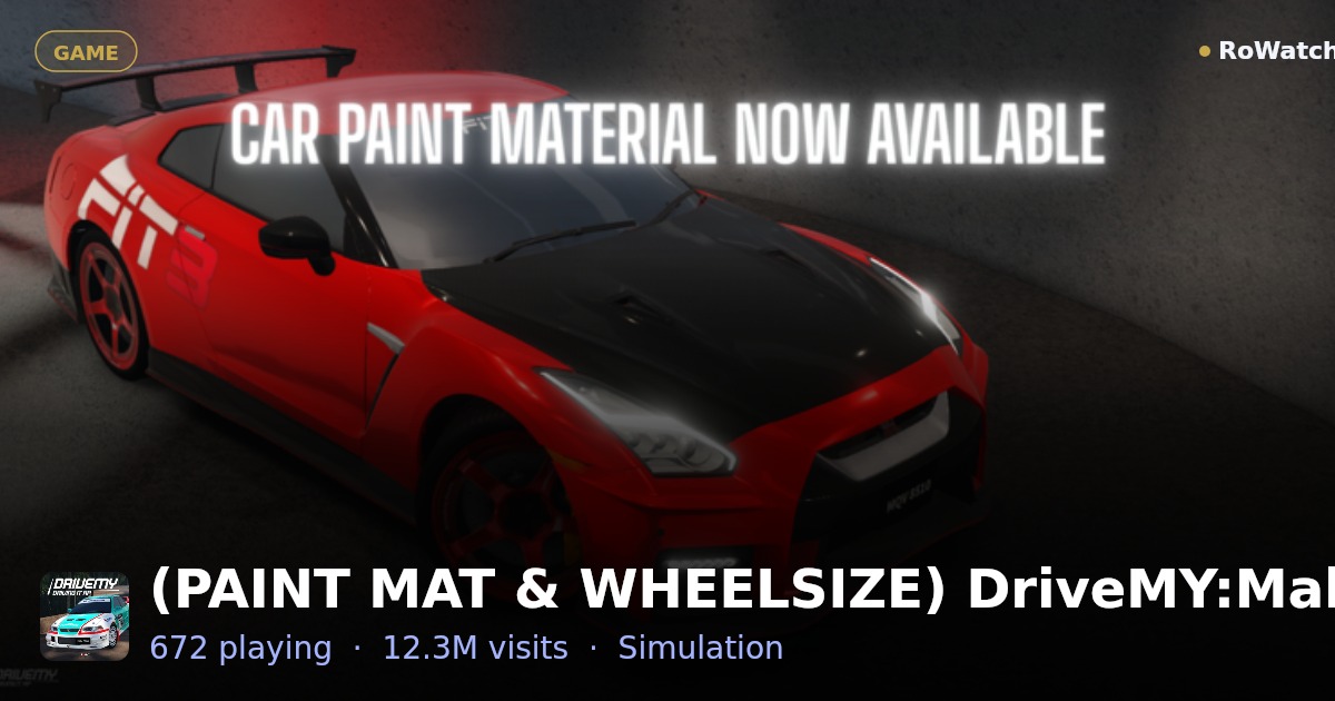 (PAINT MAT & WHEELSIZE) DriveMY:Malaysia (BETA) Player Count & Live ...