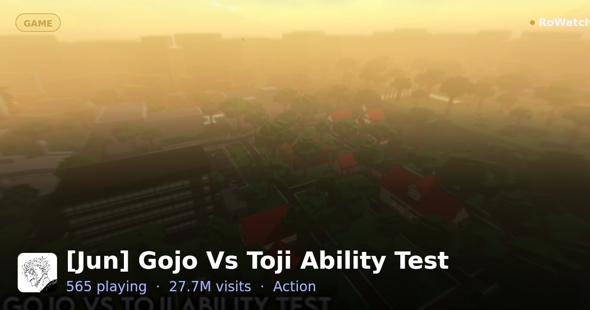 [Jun] Gojo Vs Toji Ability Test Player Count & Live Stats — RoWatcher