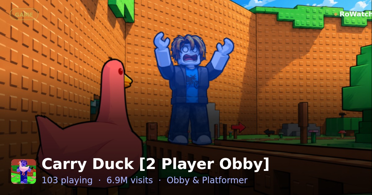 Carry Duck [2 Player Obby] Player Count & Live Stats — RoWatcher