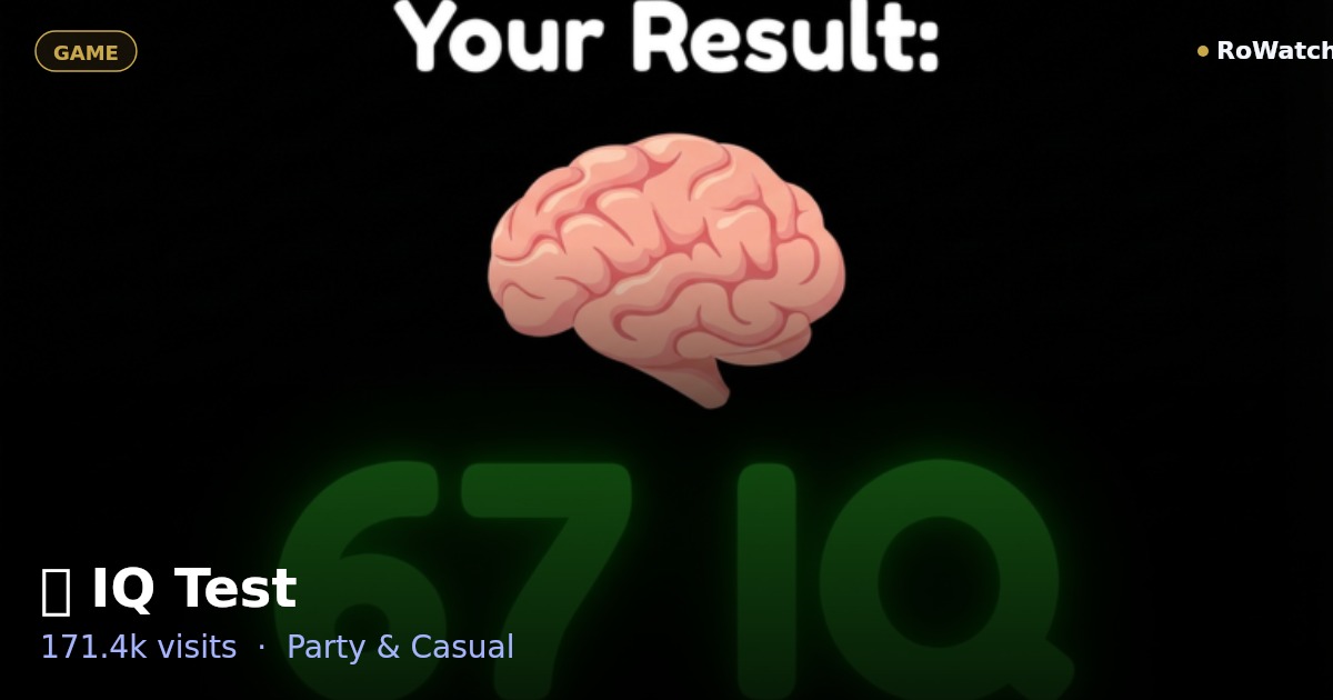 🧠 IQ Test Player Count & Live Stats — RoWatcher
